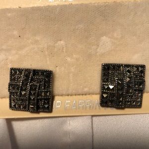 Judith Jack sterling and marcasite clip on  earrings
